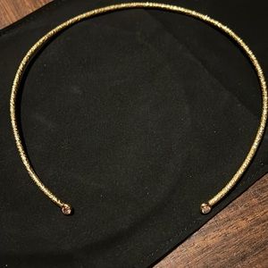 Roberto Coin hammered chocker necklace with diamonds